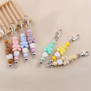Premium Quality BPA Free Silicone Bear Keychain Luxury Macaron Color Keyring for Women Aesthetic Bag Charms Jewelry Gifts RTS - Product Image 4