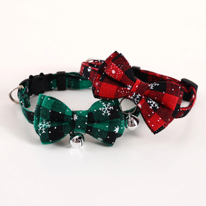 Collier pour chat avec nœud papillon, bandana, collier pour animal <span class=keywords><strong>de</strong></span> compagnie à dégagement rapide, bandana avec motif écossais classique, collier pour chat réglable avec écharpe et nœud papillon - Product Image 3