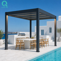 Pergola bioclimatique motorisée en aluminium de qualité commerciale 3x3 3x4 4x4 pour hôtel, complexe hôtelier, bord de piscine