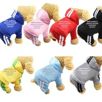 Pull à quatre pattes pour chien et chat, doublé de polaire, à capuche et boutonné, vêtements pour animaux de compagnie, nouveau style