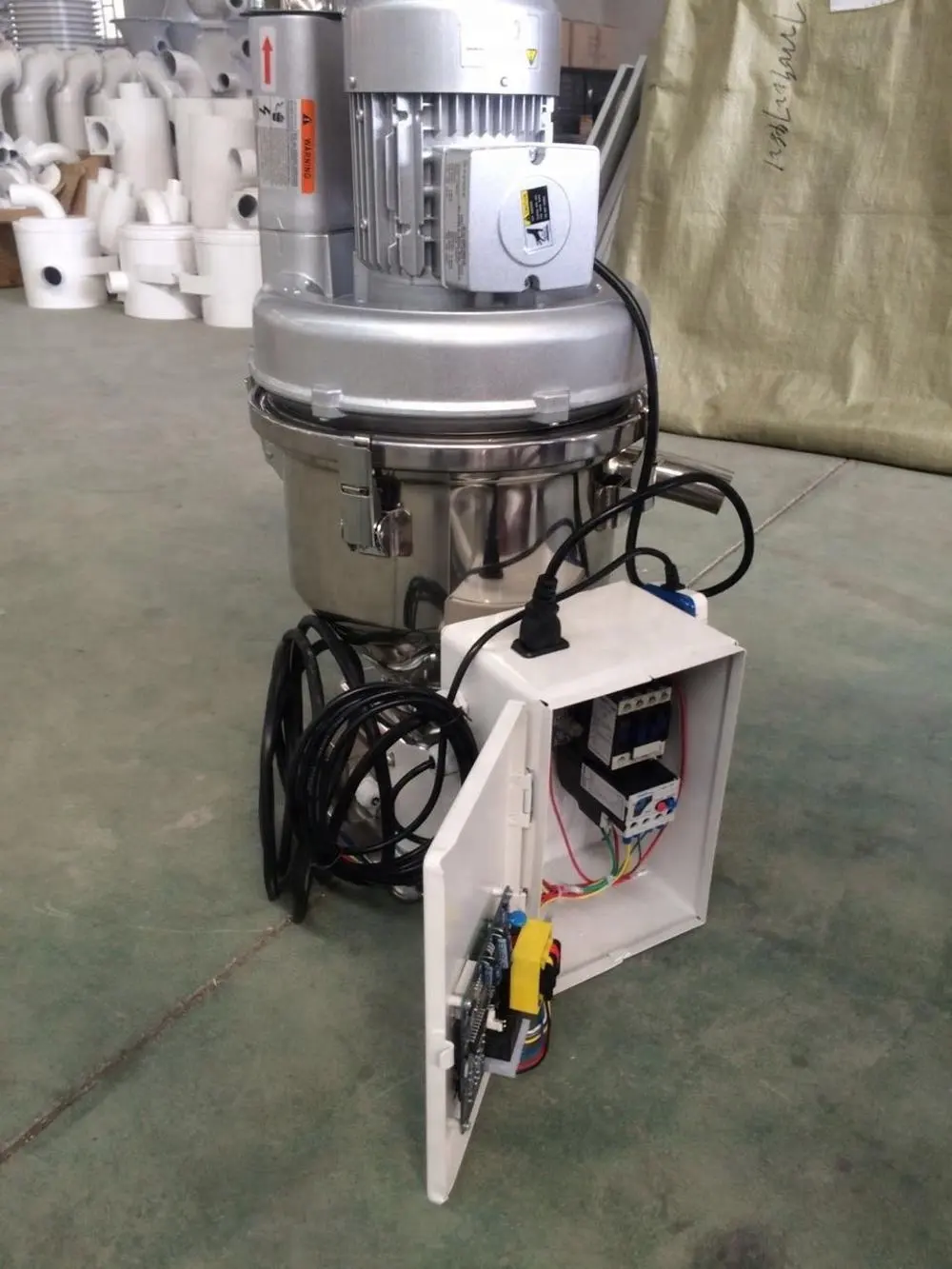 Automatic Vacuum Hopper Pengumpan Auto Loader untuk Pelet Plastik Hopper Mini Gandum Vakum Bubuk Pelet Loader