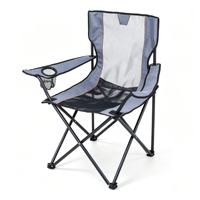Chaise de camping portable avec dossier en maille respirante, chaise pliante légère pour l'extérieur, la plage, la pêche, le parc, le jardin