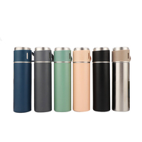 Ensemble cadeau de bouteilles isothermes en acier inoxydable 18/8 pour entreprises, avec 2 tasses, personnalisable, 500 ml