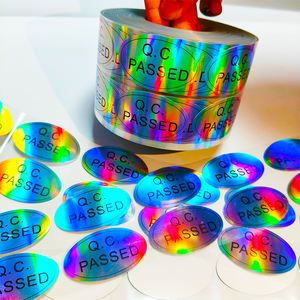 สติกเกอร์กันน้ำสีเงินแบบเลเซอร์ ผ่านการตรวจสอบคุณภาพ (QC) สำหรับการควบคุมคุณภาพสินค้าคงคลังในคลังสินค้า - Product Image 3