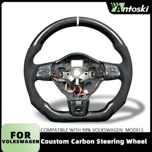 Volante Deportivo Personalizado de Fibra de Carbono de Fondo Plano para Volkswagen Scirocco Jetta Golf 6 <span class=keywords><strong>Polo</strong></span> <span class=keywords><strong>Gti</strong></span> <span class=keywords><strong>Mk6</strong></span> 6r - Product Image 2