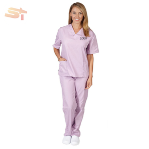 Sike 9-रंग मेडिकल स्क्रब सूट उच्च गुणवत्ता वाले लोचदार कॉलर नर्स संगठन जॉगिंग वर्कवियर मुद्रित ओम अस्पताल गाउन स्पैन्डेक्स - Product Image 6