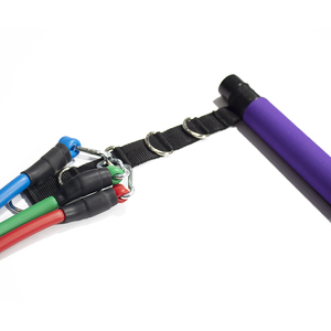 Kit de bâton de yoga noir multifonctionnel pour salle de sport avec logo personnalisé, sections d'usine, réglable avec bandes de résistance - Product Image 4