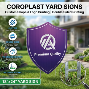 Letrero personalizado de PP para jardín, tablero de exhibición de 18x24 con impresión UV, letrero con poste en H, letrero de plástico corrugado PP para exteriores - Product Image 1