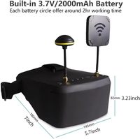 Lunettes FPV DIQIU EV800D avec DVR 5.8G 40CH 5 pouces 800x480 Batterie Caméra analogique Émetteur pour drone Voiture RC