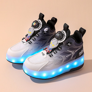 Patins à roulettes pour enfants, en mesh, avec roues lumineuses clignotantes, pour garçons et filles - Product Image 1
