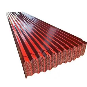 Lembar atap Aluminium dilapisi warna merah gambar logam atap tipe Rib rentang panjang