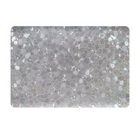 Set de table rectangulaire arrondi en PVC RNPT, motif croix miniature, effet nacré, résistant à l'huile, pour tables à dîner