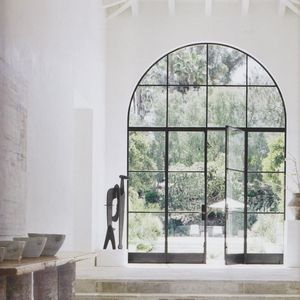 <span class=keywords><strong>Porte</strong></span> <span class=keywords><strong>d</strong></span>'<span class=keywords><strong>entrée</strong></span> pivotante de style français en forme <span class=keywords><strong>d</strong></span>'arche avec cadre en tube <span class=keywords><strong>d</strong></span>'acier et design de grille <span class=keywords><strong>pour</strong></span> villa - Product Image 6