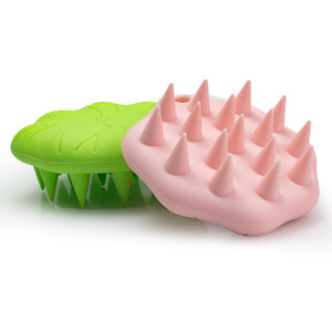 Cepillo de Silicona para Cabello Estilo Hoja de Loto, para Cabello Seco y Mojado, Masajeador de Cuero Cabelludo, Peine de Forma Ovalada Moderna para Lavado de Cabeza - Product Image 5