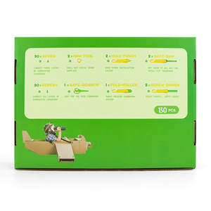 กล่องเครื่องมือสร้างกระดาษแข็ง130ชิ้นอัปเกรด | ของเล่นเพื่อการศึกษาเกี่ยวกับต้นกำเนิดและไอน้ำสำหรับเด็ก | การเล่นที่บ้าน + การเรียนรู้ในห้องเรียน - Product Image 2