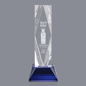 Trofeo de Cristal Azul sobre Base para Premios de Reconocimiento Corporativo, Venta al Por Mayor de Fábrica Premier - Product Image 2