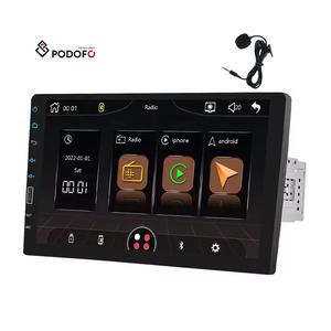 Lecteur MP5 pour voiture Podofo 9'' 1 Din, Carplay sans fil, Android Auto, BT, FM, autoradio simple DIN + microphone externe, vente en gros OEM - Product Image 1