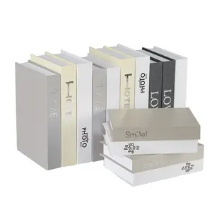 Customized Fashion Decoration Books White Fake Books Retro Book-Shaped Storage Box