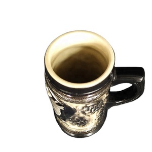 Chope à bière en céramique 22oz personnalisée faite à la main avec couvercle, motif cheval et chariot, cadeaux et souvenirs pour la <span class=keywords><strong>Fête</strong></span> <span class=keywords><strong>des</strong></span> Pères - Product Image 2