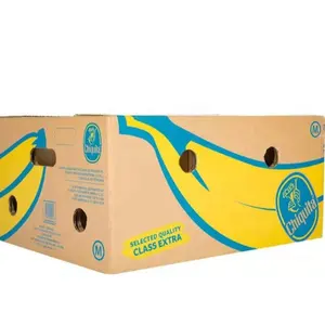 Caja de cartón personalizada para embalaje de frutas y verduras, embalaje de plátano corrugado, kraft, venta al por mayor