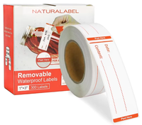 Étiquettes adhésives amovibles 1x3 pouces, 300 pièces/rouleau, étiquettes imperméables, résistantes à l'huile, adaptées au congélateur et au micro-ondes pour les contenants