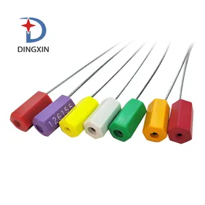 1.8mm Waterproof Hexagonal Metal Steel Wire Cable Seals Abs Coated Seal Lock Metal Wire Pull Tight Cable Seals With Laser Print