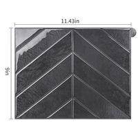 Carreaux autocollants VividTiles Chevron Noir Charbon pour cuisine, résistants à la chaleur, pour crédence