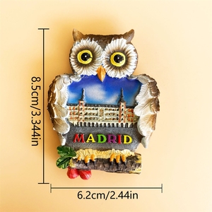 Suministro transfronterizo de imanes tridimensionales con forma de búho, artesanías decorativas para el hogar y nevera, procedentes de España, Europa. - Product Image 4