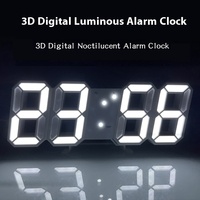 Horloge Murale LED Intelligente 3D Moderne Sensible à la Lumière, Réveil Électronique Numérique et Analogique Recommandé pour Étudiants (Style Coréen) – Vente Transfrontalière