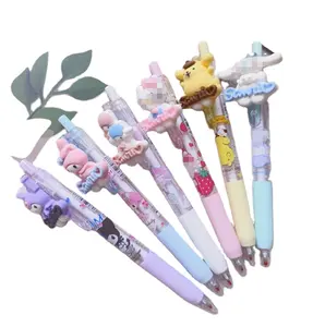 JM 6 adet Set Kawaii Sanrio Roller tükenmez kalem karikatür Anime kırtasiye My mi benim melodi 0.5MM siyah öğrenci kullanımı