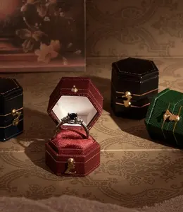 Hotsale vintage mini bague bijoux boîte cadeau emballage bague de mariage boîte à bagues antique