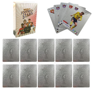 55 pièces/boîte PVC nouvelle Collection Rare joueurs de Football All-Star nouvelle <span class=keywords><strong>carte</strong></span> Star de Football coupe de Football or argent noir cartes colorées - Product Image 4