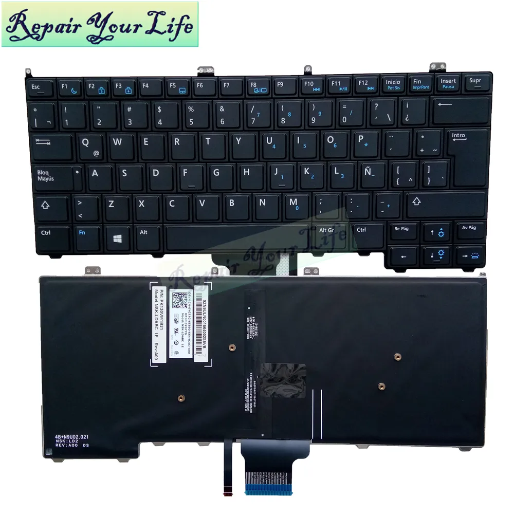 Ла Клавиатура для ноутбука Dell E7240 0YG77G латиноамериканских танцев с подсветкой черная клавиатура оригинальная модная