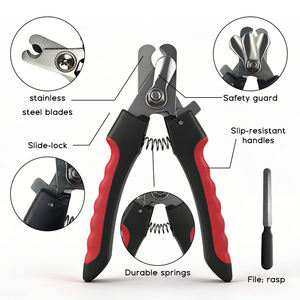 ステンレス製ペット用爪切り、低騒音グルーミングトリマー（犬猫用） - Product Image 1