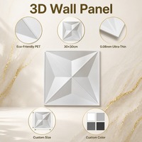 Panneau mural en PET blanc 30x30cm, écologique, imperméable, décoratif 3D, parmi les plus vendus, pour usage domestique