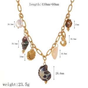 Collana in acciaio inossidabile da donna, alla moda con stella di <span class=keywords><strong>mare</strong></span> <span class=keywords><strong>e</strong></span> conchiglia di <span class=keywords><strong>mare</strong></span> collana per le vacanze in spiaggia - Product Image 6