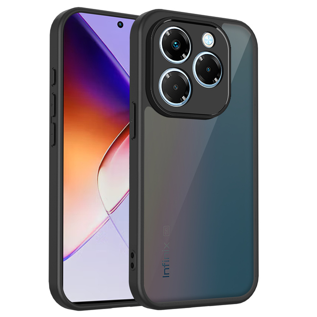 For Tecno Spark 20 / Go 2024 / for Infinix Hot 40i / for Itel P55 Case Ultra Thin Soft TPU Frame Clear Black Matte PC Back Cover