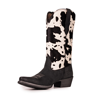 Soldes Exceptionnelles en Ligne : Bottes de Cowboy Western pour Femme, Personnalisables en Usine, Motifs Animaux Mexicains, Mi-Mollet, Talons Épais, Cuir de Vache, Idéales pour les Fêtes