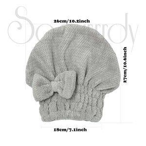 Serviette à cheveux en microfibre douce avec logo personnalisé, idéale pour hommes et femmes, pour usage quotidien après la douche, en voyage, à la maison, essentiel pour la salle de bain - Product Image 2