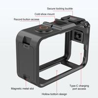 Pour DJI Osmo Action 6 PULUZ Cage en plastique avec adaptateur d'extension vertical-horizontal et griffe porte-accessoire