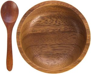 2024相思葫芦木碗调味品，圆形棕色木碗 - Product Image 4