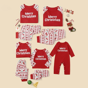 Pigiama natalizio in cotone personalizzato vendita calda 1pc pigiama familiare abbinato invernale - Product Image 1