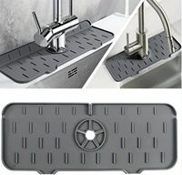 Tapis de cuisine en silicone - Nouveauté Tapis en caoutchouc de silicone, anti-éclaboussures pour robinet, récupérateur de gouttes, tapis de drainage