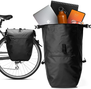 Sacoche de vélo <span class=keywords><strong>pour</strong></span> <span class=keywords><strong>porte</strong></span>-bagages 25L 100% étanche avec poignée de transport et bandoulière sacs de vélo arrière - Product Image 1