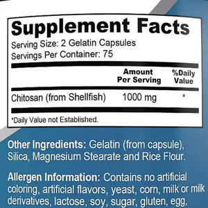 แคปซูลไคโตซาน OLLI 1000 มก. ผลิตภัณฑ์เสริม<span class=keywords><strong>อาหาร</strong></span>สมุนไพร แคปซูลคาร์บอกซีเมทิลไคโตซาน สำหรับ<span class=keywords><strong>ลด</strong></span>น้ำหนัก - Product Image 2