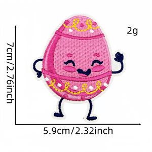 Certified Factory Rabbit Egg Letter Woven Embroidered Patch Happy Easter Day Custom Embroidery Patches Wholesale For Clothing - Product Image 3