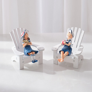 Ensemble de poupées Ocean Beach Chair, figurines miniatures pour garçons et filles, décoration de bureau, style méditerranéen, accessoires photo, cadeau pour la maison et le bureau - Product Image 2