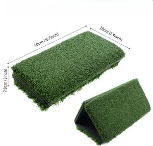 Portable Golf Hitting Mat  3-in-1 Foldable Grass Mat  Tri-Turf Practice Training Aid for Indoor Outdoor Chipping Swing