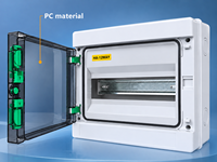 Boîtier de distribution d'alimentation extérieur étanche IP65 en plastique ABS 12 voies HA-12WAY avec disjoncteur 63A