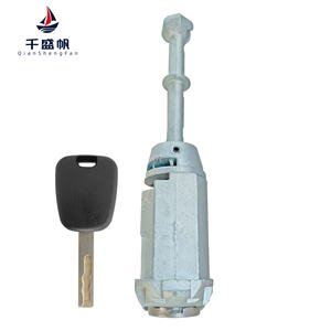 QSF adapté au logo 2008 cylindre de serrure de porte serrure de porte gauche, cylindre de serrure de conducteur clé unique clé de pièces de voiture - Product Image 3